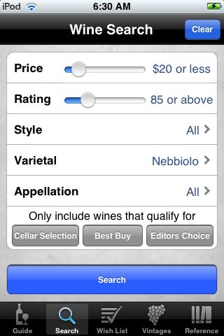 Wine Enthusiast Guide for iPhone